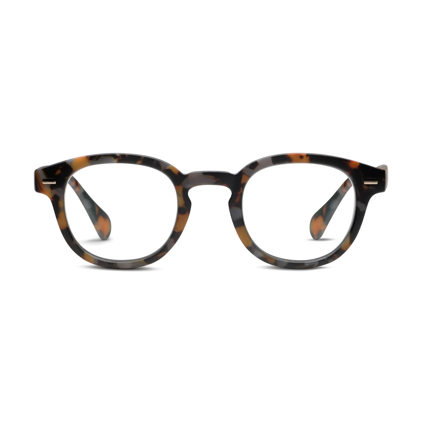 Peepers by PeeperSpecs Mens Headliner Round Reading Glasses Gray botanico 1.25