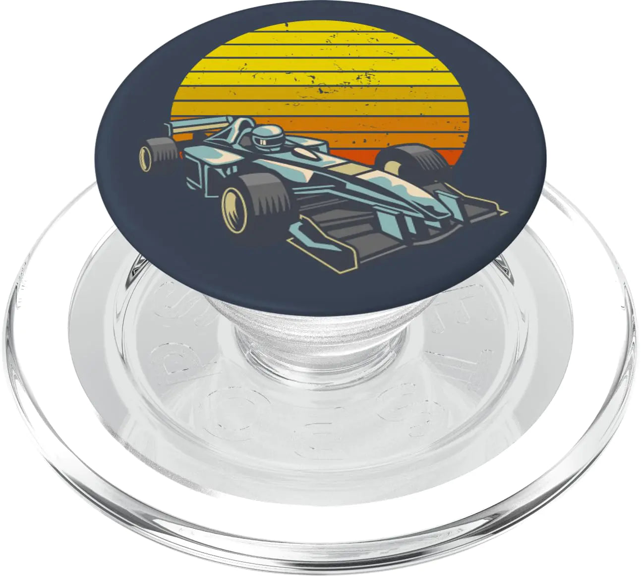 Vintage Retro Formula Racing | Distressed Racing Party PopSockets MagSafe PopGrip for iPhone