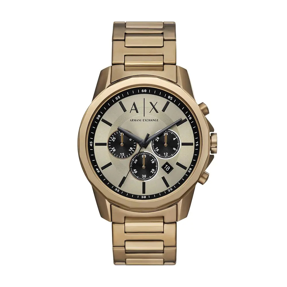A|X ARMANI EXCHANGE Mens Chronograph Bronze Gold-Tone Stainless Steel Watch (Model: A|X1739)