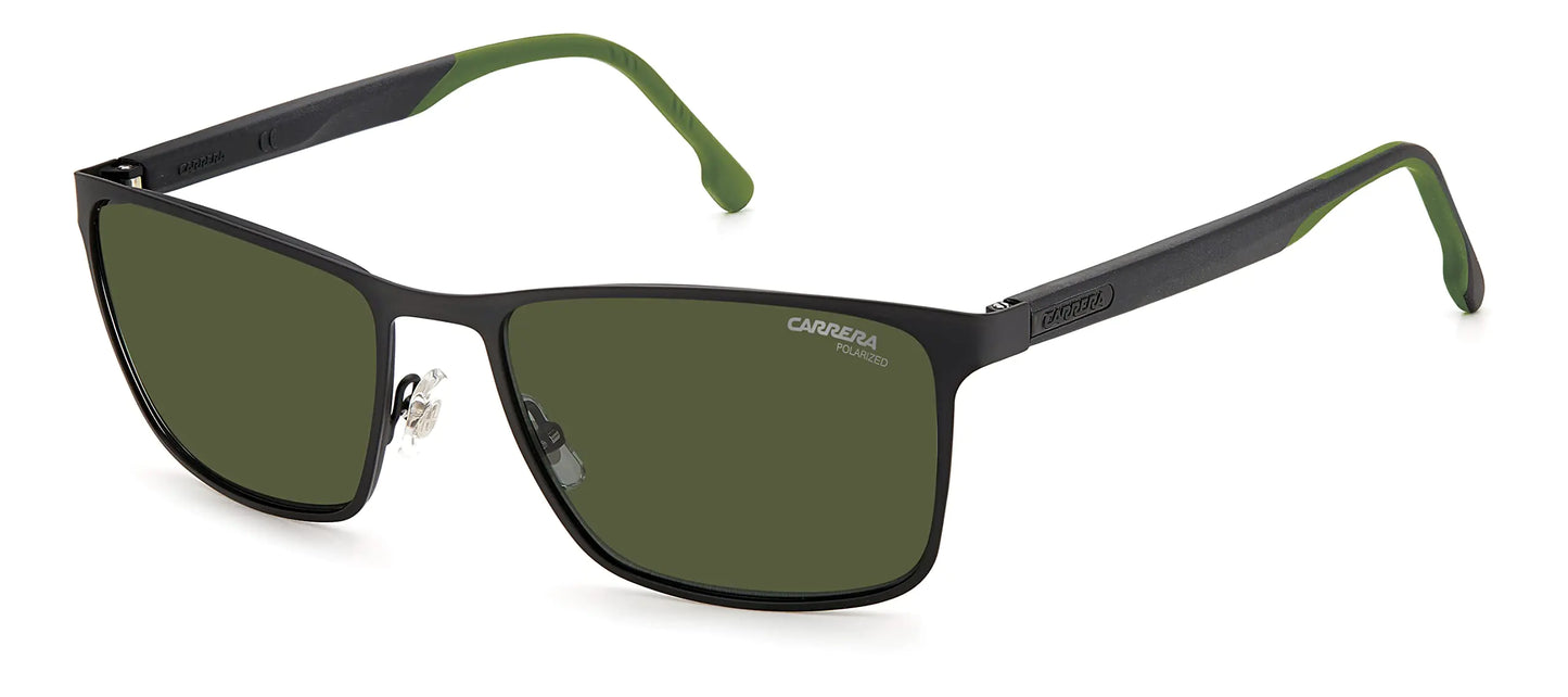 Carrera Mens 8048/S Polarized Rectangular Sunglasses Black Green 58mm 18mm
