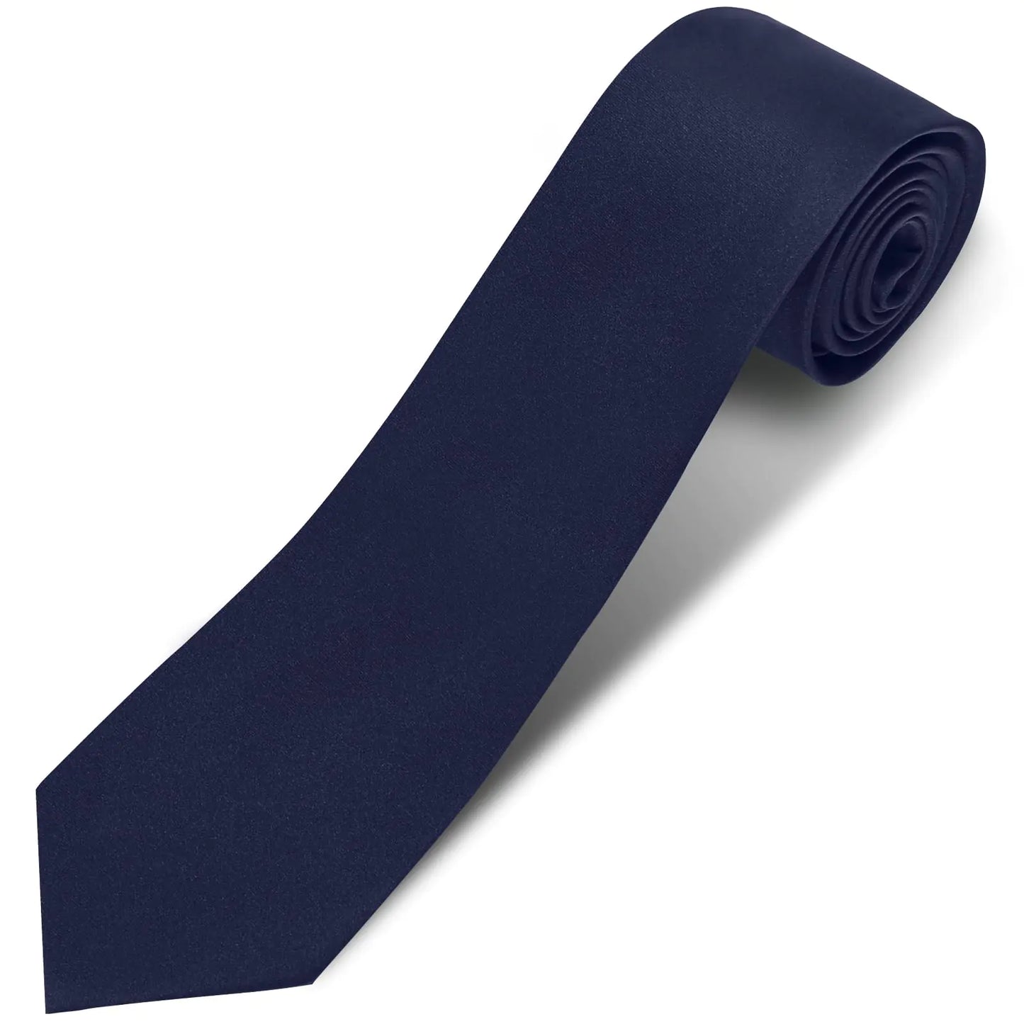 Puistr Mens Ties Solid Pure Color 3.15" (8CM) Necktie Plain Formal Navy Blue Ties For Men
