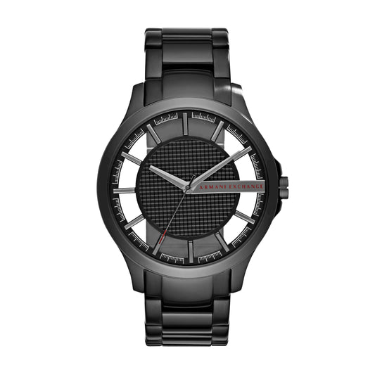 A|X Armani Exchange Mens Three-Hand Black Stainless Steel Watch (Model: AX2189)