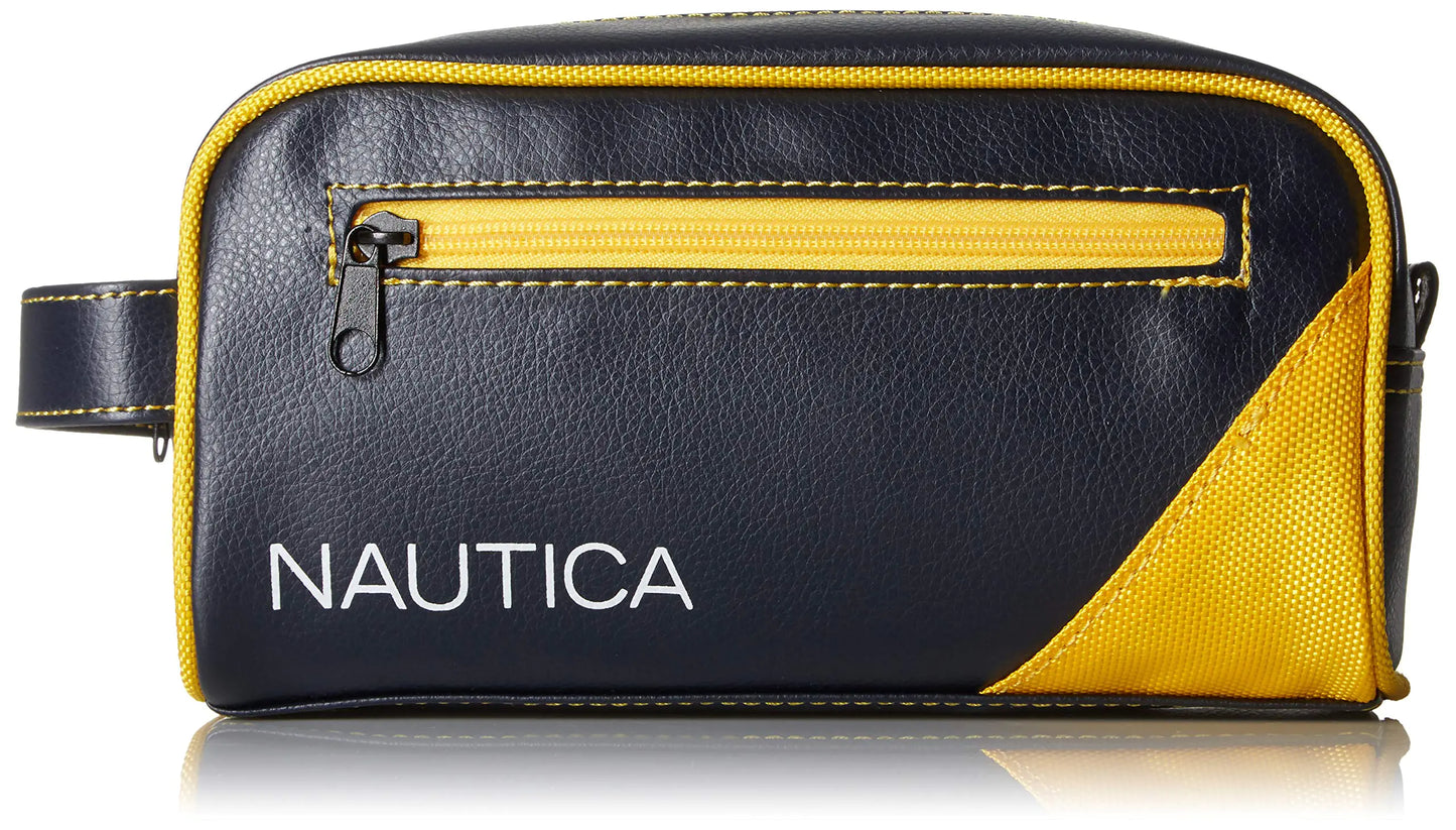 Nautica Mens Top Zip Travel Kit Toiletry Bag Organizer Yellow One Size