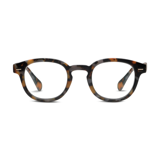 Peepers by PeeperSpecs Mens Headliner Round Reading Glasses Gray botanico 1.25