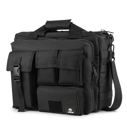 GES Tactical Briefcase 17.3 Inch Mens Messenger Bag Military Briefcase for MenBlack