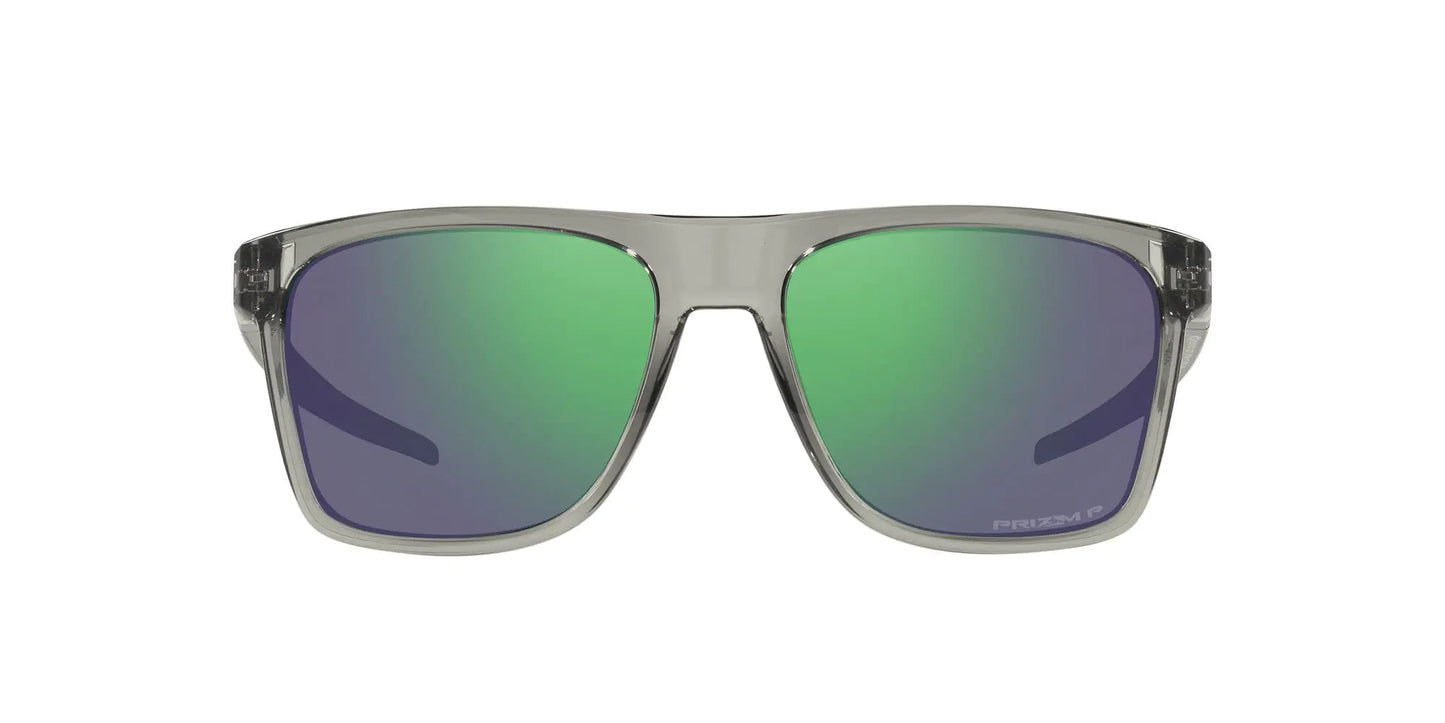 Oakley Mens OO9100 Leffingwell Rectangular Sunglasses Grey Ink/Prizm Jade Polarized 57 mm