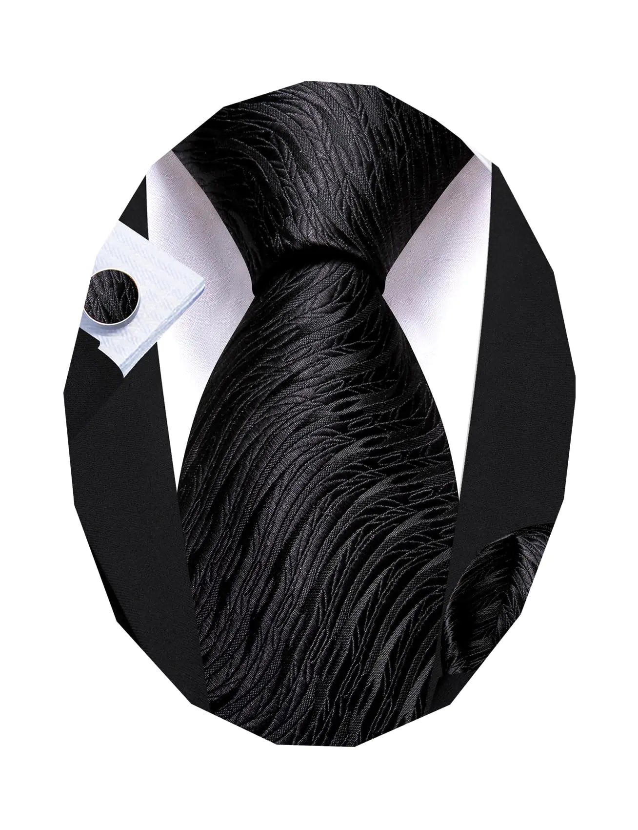 Barry.Wang Designer Mens Tie Sets Silk Woven Solid Wheat Necties Pocket Square Cufflinks Ceremony Business Party