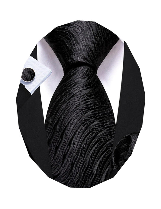 Barry.Wang Designer Mens Tie Sets Silk Woven Solid Wheat Necties Pocket Square Cufflinks Ceremony Business Party