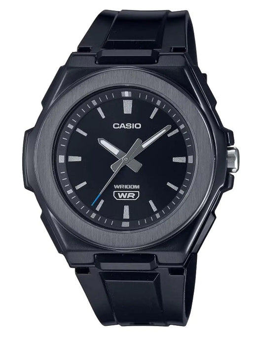 Casio Classic Analog Stainless Steel Bezel Black Resin Band Mens Watch LWA300HB-1EV