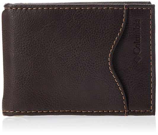 Columbia Mens Leather Front Pocket Wallet Card Holder for Travel