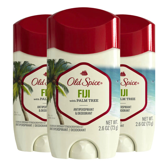 Old Spice Mens Antiperspirant & Deodorant Fiji with Palm Tree 2.6oz (Pack of 3)