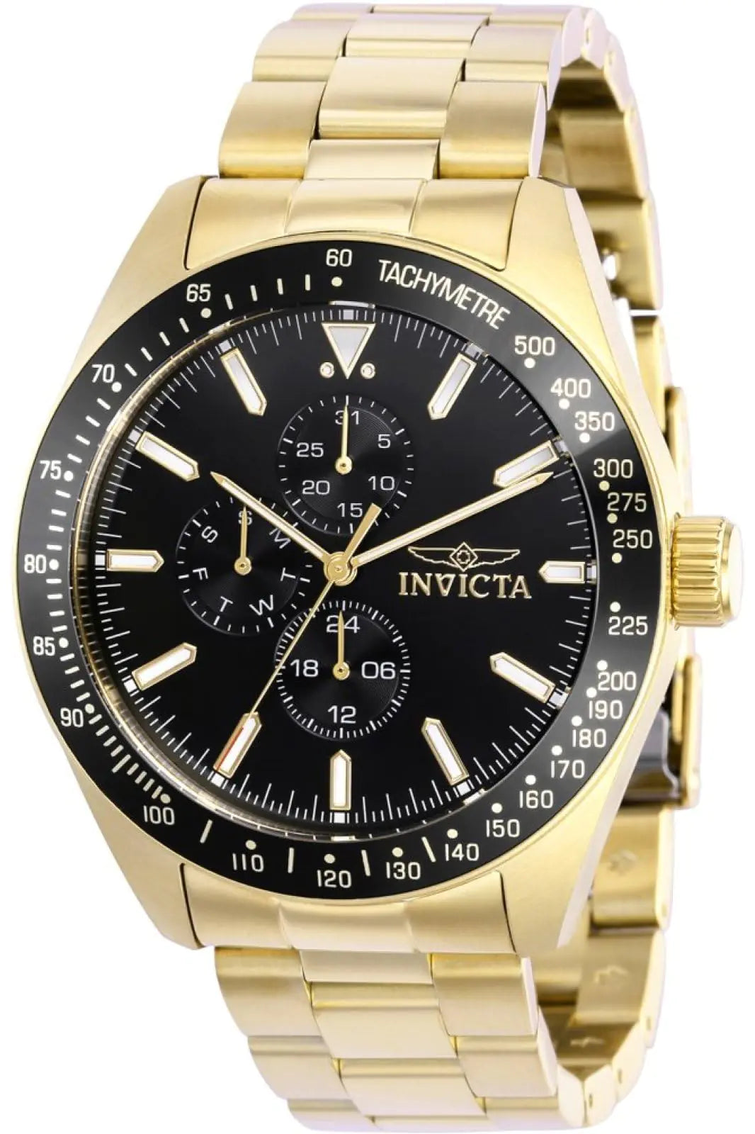 Invicta Mens 38968 Aviator Quartz Multifunction Black Dial Watch