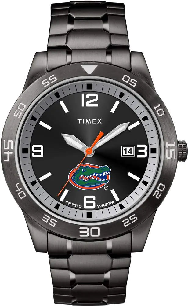 Timex Tribute Mens Collegiate Acclaim 42mm Watch – Florida Gators with Black Stainless Steel Expansion Band