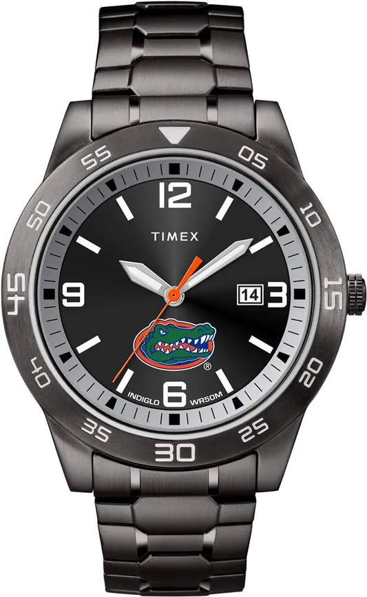 Timex Tribute Mens Collegiate Acclaim 42mm Watch – Florida Gators with Black Stainless Steel Expansion Band