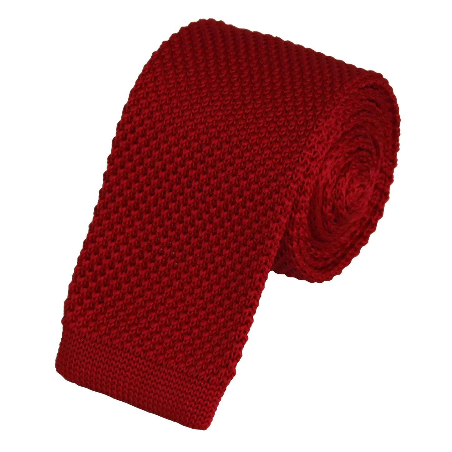 Soophen Vintage Smart Casual Mens 2" Skinny Knit Tie - Wine