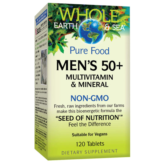 Natural Factors Whole Earth & Sea Mens 50 +l Multivitamin & Mineral 120 Tabs