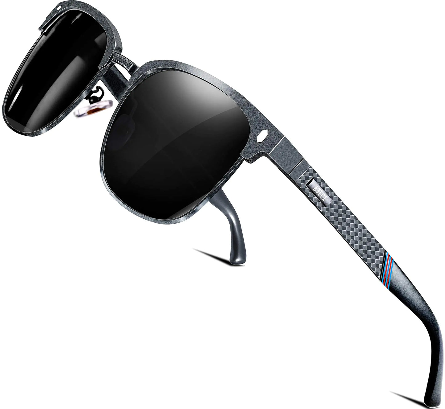 ATTCL Mens Driving Polarized Rimless Sunglasses Al-Mg Metal Frame Ultra Light 8-188 Gray