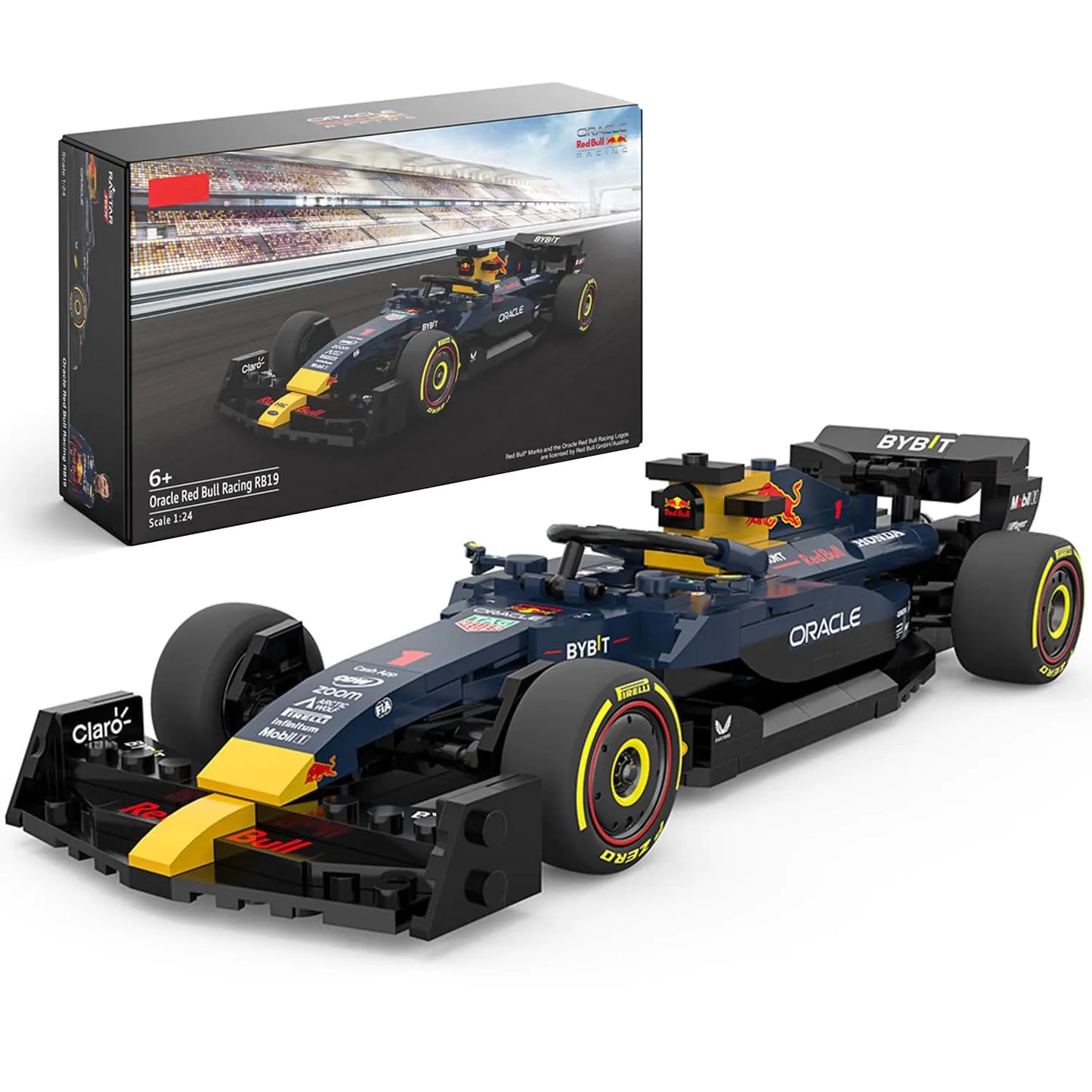 YYC 1:24 Oracle RedBull F1 RB19 Race Car Model Building Kit Formula One Collectible Sports Car Construction Set with 333 Pcs Bricks Birthday Gift for Boys Girls and Kids Ages 6+ Blue
