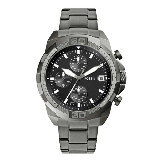 Fossil Mens Bronson Quartz Stainless Steel Chronograph Watch Color: Smoke (Model: FS5852)