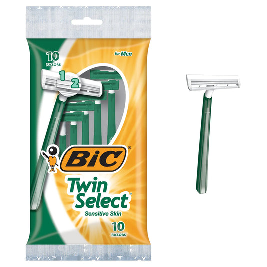 BIC Mens Twin Select Disposable Razor Sensitive Skin 10 count (Pack of 3)