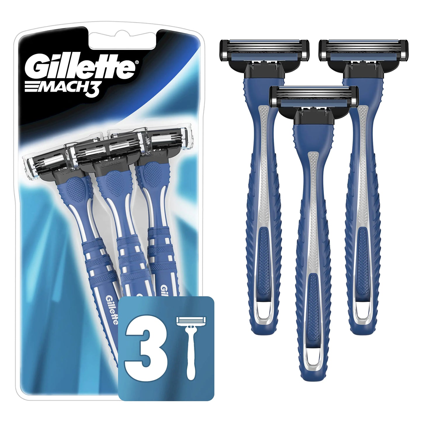 Gillette Mach3 Mens Disposable Razors 3 Count