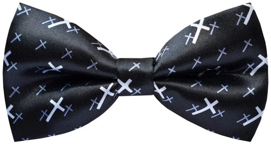 Carahere Mens Handmade Stylish Patterned Pre-Tied Bow Ties M126 Black