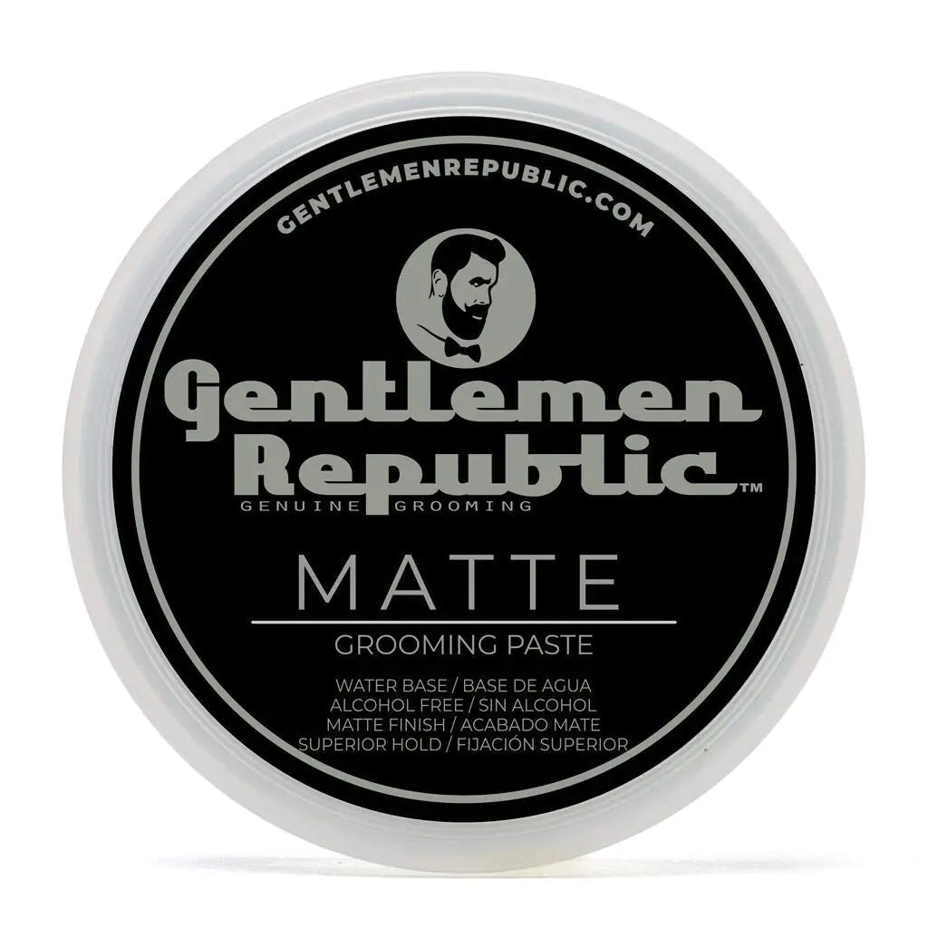 Gentlemen Republic Matte Hair Paste 8oz - Water-Based Non-Greasy Professional Formula Mens Hair Paste with Superior Hold and Matte Finish for a Natural Look Premium Made in USA Mens Hair Product