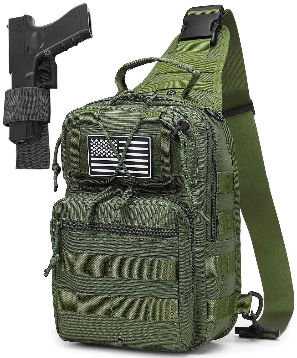 HPDF Tactical Sling Backpack Military Crossbody Bag Pack for Mens One Shoulder Holster Sling Bag 10L