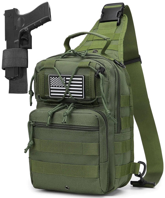 HPDF Tactical Sling Backpack Military Crossbody Bag Pack for Mens One Shoulder Holster Sling Bag 10L