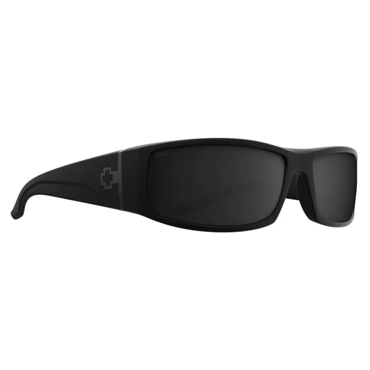 Spy Optic Mens Cooper XL Rectangular Sunglasses Soft Matte Black-Happy Boost Polar Black Mirror 63mm