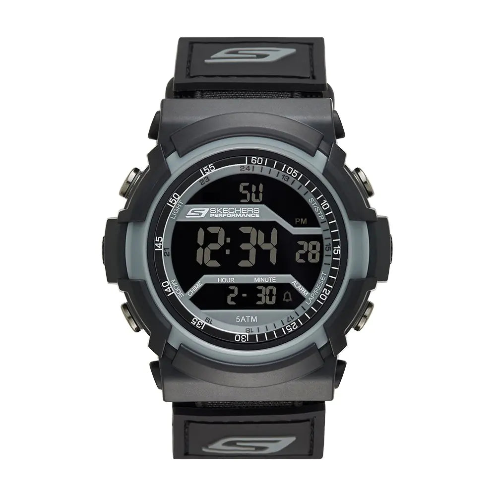 Skechers Mens Flournoy Digital Chronograph Watch Color: Black Grey (Model: SR1033)