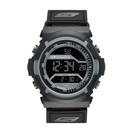 Skechers Mens Flournoy Digital Chronograph Watch Color: Black Grey (Model: SR1033)
